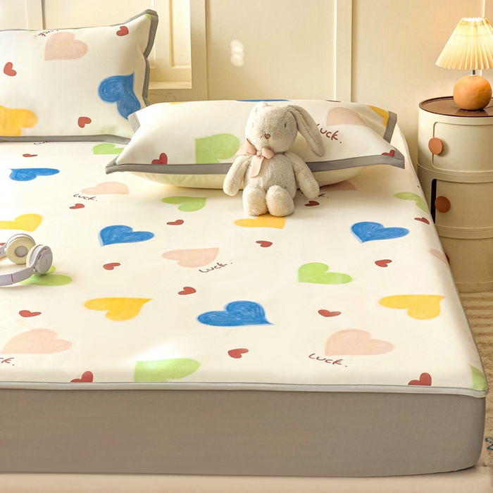 91家纺网 家纺一手货源 找家纺 富馨莱 2025新款床笠款冰藤印花凉席A类抗菌冰丝席支持定制尺寸 心意满满