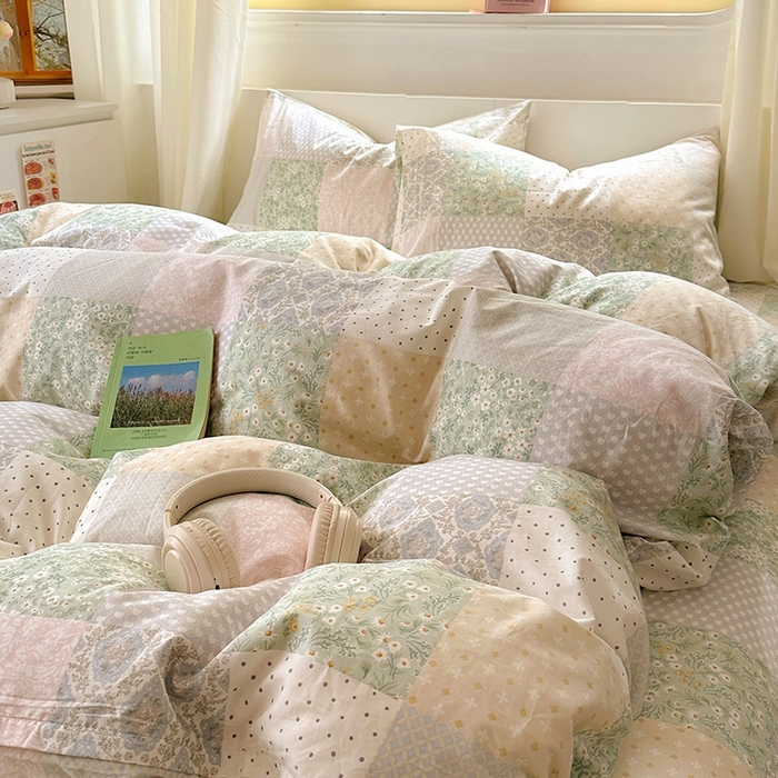 91家纺网 家纺一手货源 找家纺 田野2025新款13372全A全棉四件套 阳光花房