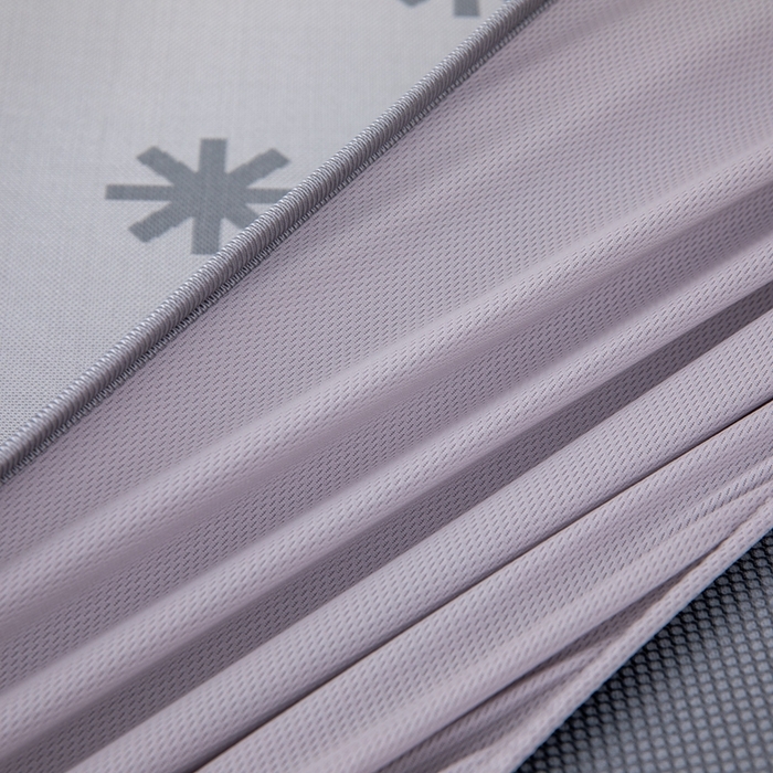 91家纺网 家纺一手货源 找家纺 凌云家纺  2025新款提花凉感冰丝席床笠款三明治凉席三件套 雪漾-灰