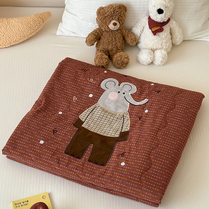 月夏 2025新款全棉色织提花新疆棉花夏被被子被芯-彩点律动 彩点律动-桔色