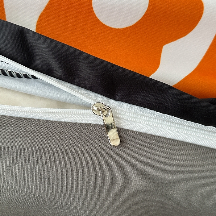 91家纺网 家纺一手货源 找家纺 2025新款水洗真丝数码印花四件套 流体熊-橙