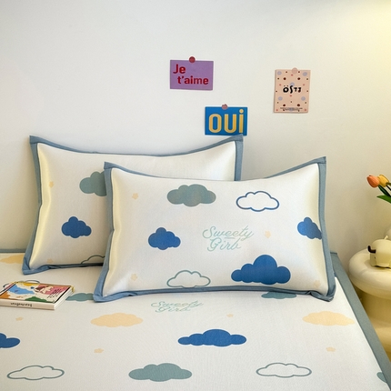 全季家居 2025新款全季家居A类小清新数码印花枕套 云朵
