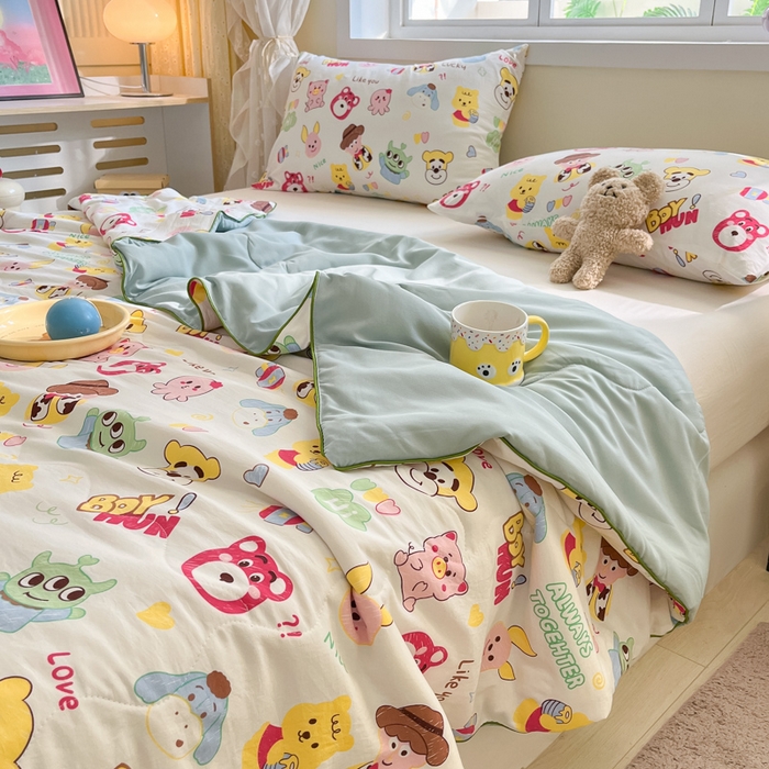 91家纺网 家纺一手货源 找家纺 贝扬思家纺 2025新款水洗皱皱纱系列夏被-系列二 童话世界