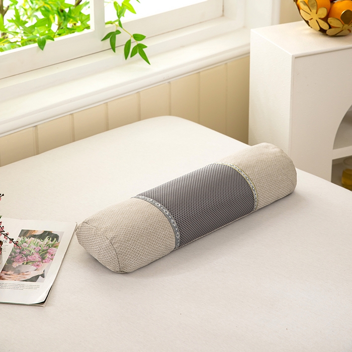 91家纺网 家纺一手货源 找家纺 九州枕芯2025新款透气网荞麦护颈枕枕头枕芯 米色12x50x8cm/只