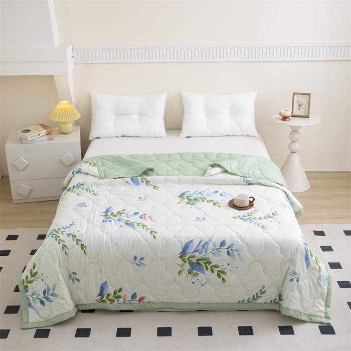 91家纺网 家纺一手货源 找家纺 席万佳 2025新款直播热款印花夏凉被空调被被子被芯水洗棉夏被 半夏