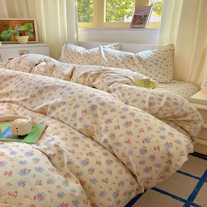 91家纺网 家纺一手货源 找家纺 田野2025新款13372全A全棉四件套 贝拉