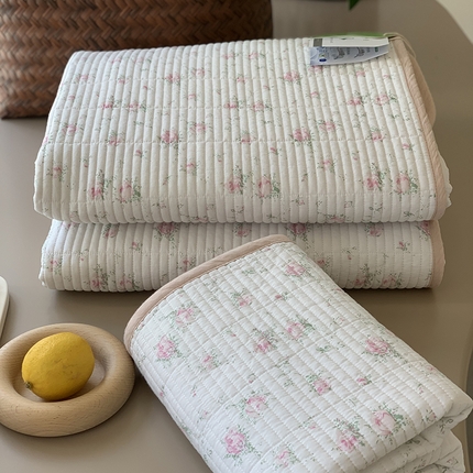 91家纺网 家纺一手货源 找家纺 汇庭 2025新款全棉床盖三件套-实拍 若兮粉