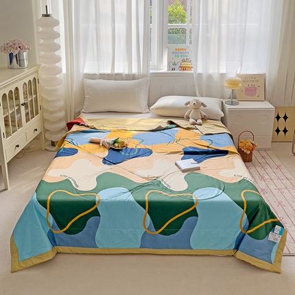 91家纺网 家纺一手货源 找家纺 心悦家纺 2025新款全棉印花棉花夏被 凯里亚