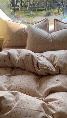 91家纺网 家纺一手货源 找家纺 葡萄家 2025爆款高克重彩色三角针A类针织双层纱四件套 提供买家秀 幸绘咖