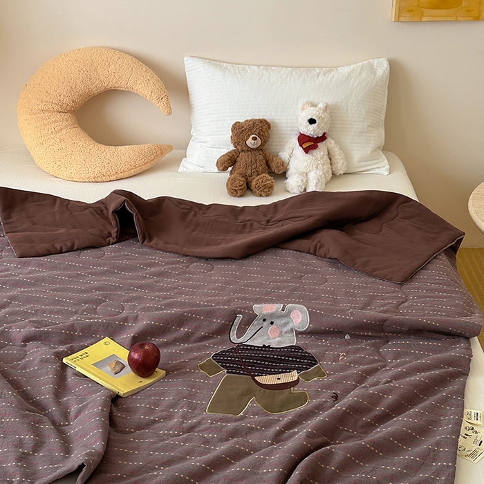 91家纺网 家纺一手货源 找家纺 月夏 2025新款全棉色织提花新疆棉花夏被被子被芯-彩点律动 彩点律动-紫色