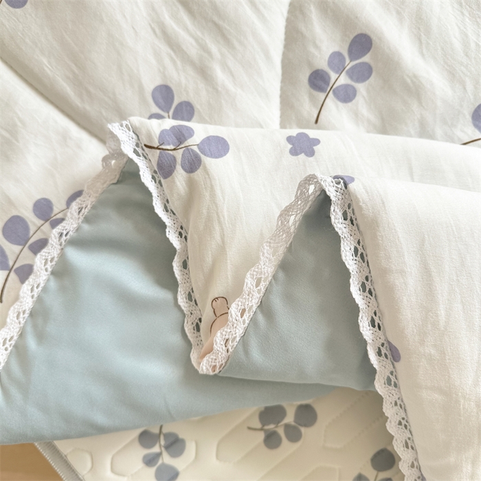 91家纺网 家纺一手货源 找家纺 慕尚家纺  2025春夏新款乳胶凉席水洗棉夏被夏凉被空调被三件套四件套 兔稚