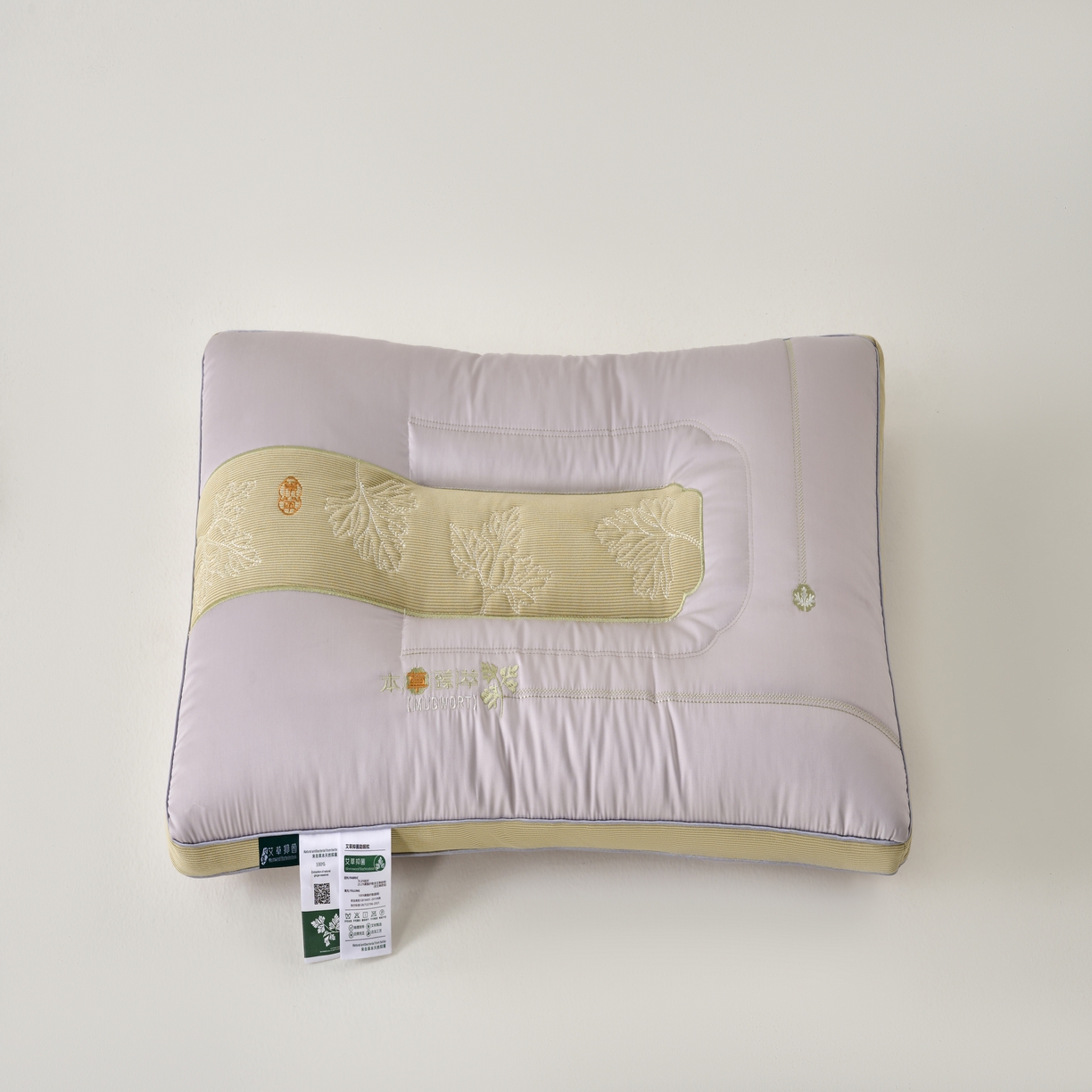 91家纺网 家纺一手货源 找家纺 2025新款艾草助眠护颈枕头枕芯 灰色