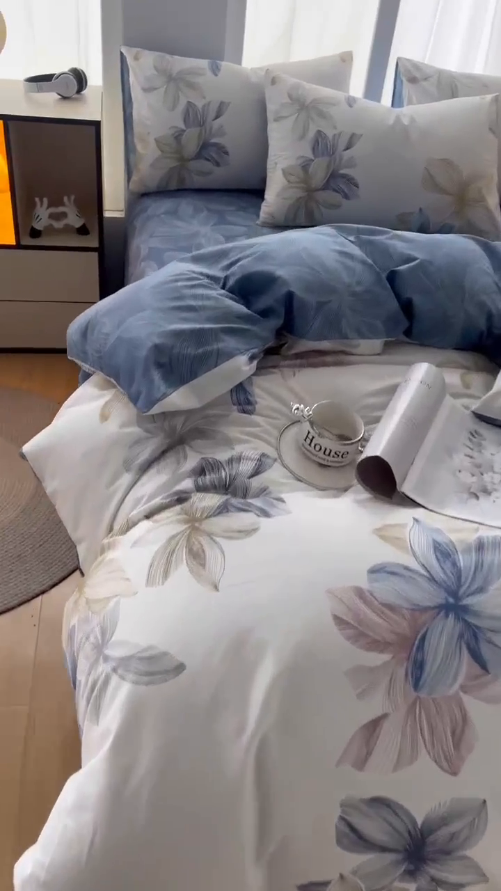 91家纺网 家纺一手货源 找家纺 黛妮雅 2025新款AB版全棉印花单被套床单枕套 安丽