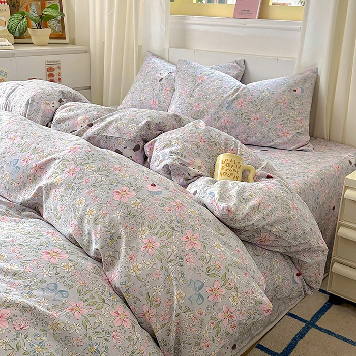 91家纺网 家纺一手货源 找家纺 田野2025新款13372全A全棉四件套 屋顶花园