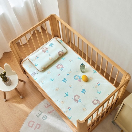 嗨生活 2025新款古藤席冰丝席双面可用儿童凉席幼儿园凉席双面凉感 清凉熟睡凉席 美人鱼