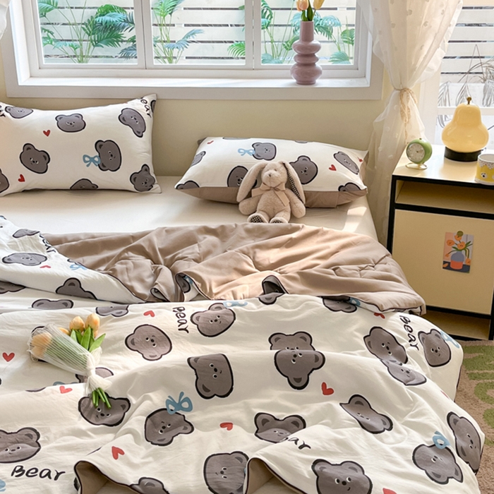 91家纺网 家纺一手货源 找家纺 贝扬思家纺 2025新款水洗皱皱纱系列夏被-系列二 曲奇碎卷卷