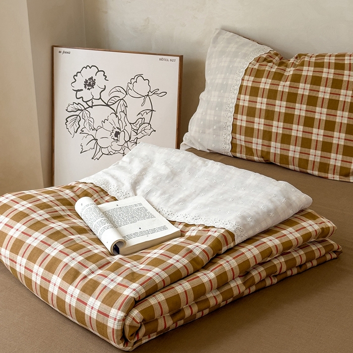 91家纺网 家纺一手货源 找家纺 塔塔 2025新款全棉双层纱法式镂空立体大花边夏被系列 流苏