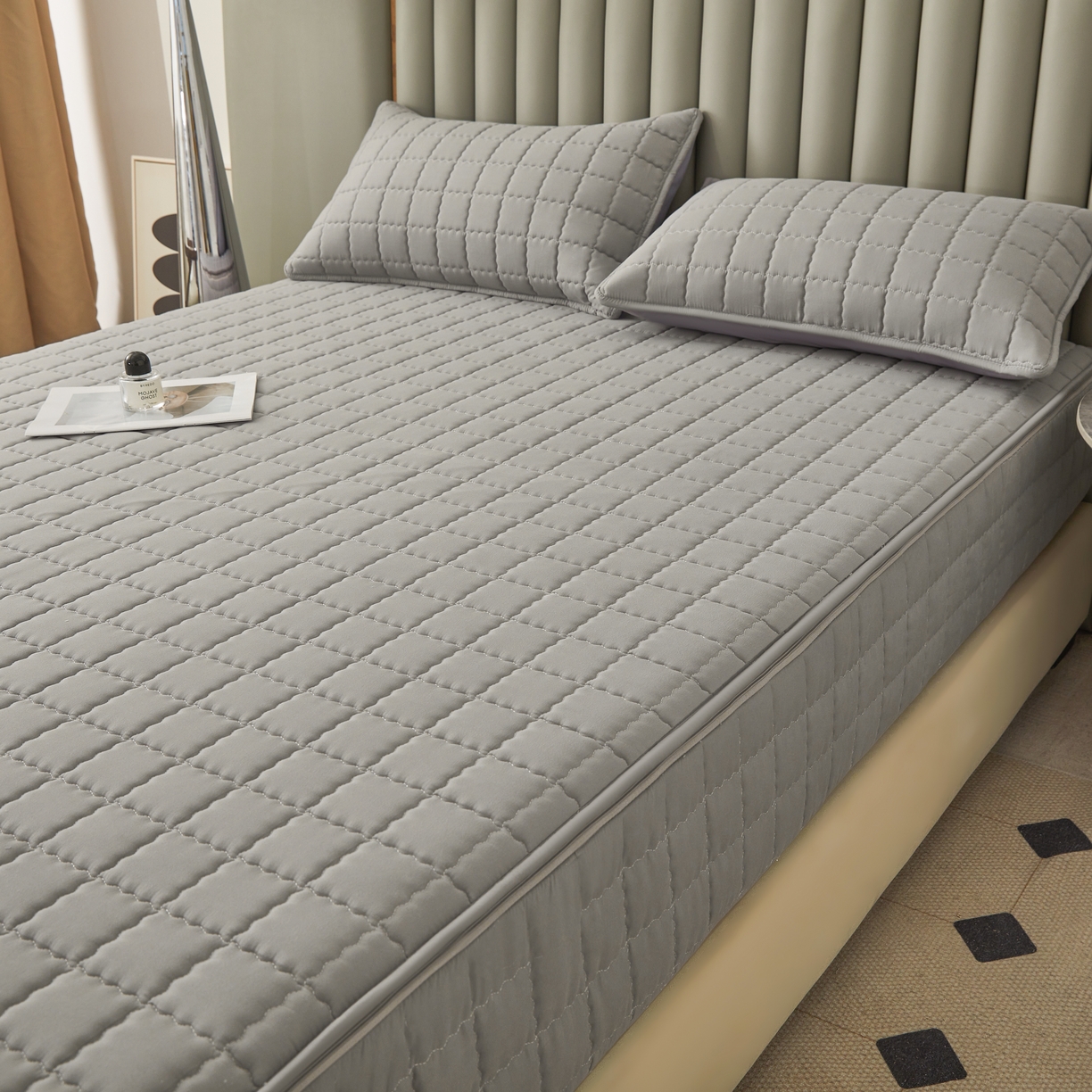 91家纺网 家纺一手货源 找家纺 （总）欧邦 2025新款可拆卸六面全包夹棉床笠