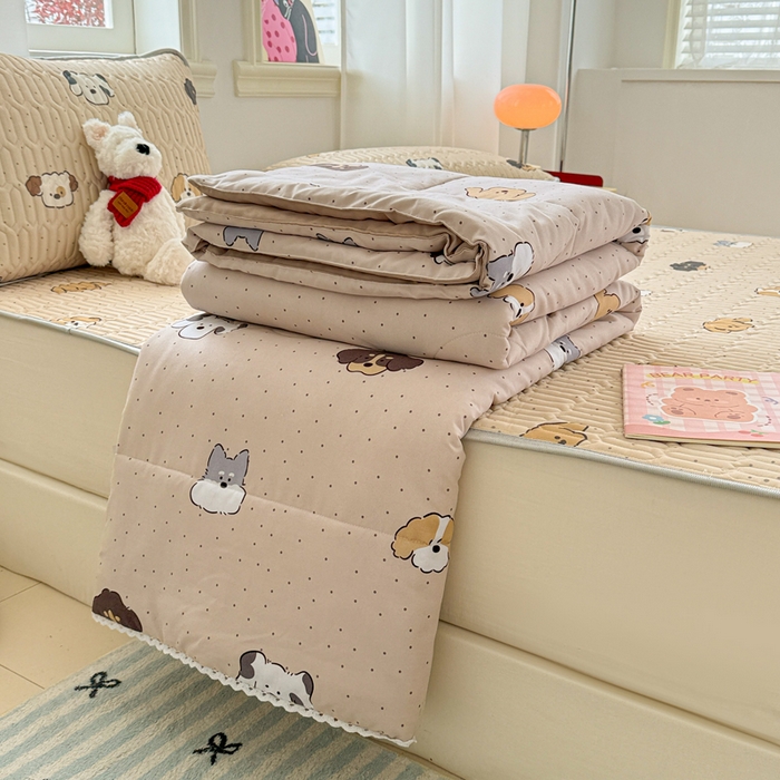 91家纺网 家纺一手货源 找家纺 （总）慕尚家纺  2025春夏新款乳胶凉席水洗棉夏被夏凉被空调被三件套四件套