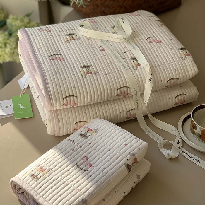 91家纺网 家纺一手货源 找家纺 汇庭 2025新款蔓莎床盖三件套系列-实拍 木马粉