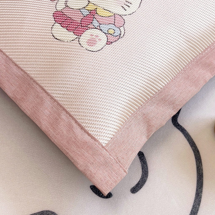 91家纺网 家纺一手货源 找家纺 鱼宝2025新款儿童冰藤席冰丝凉席软席 乐乐猫