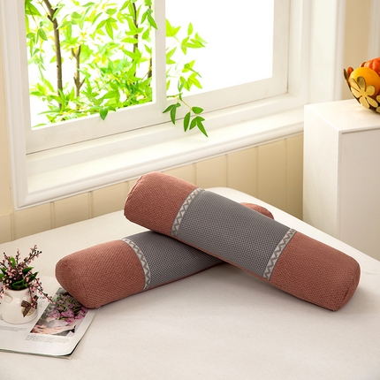 91家纺网 家纺一手货源 找家纺 九州枕芯2025新款透气网荞麦护颈枕枕头枕芯 粉色12x50x8cm/对