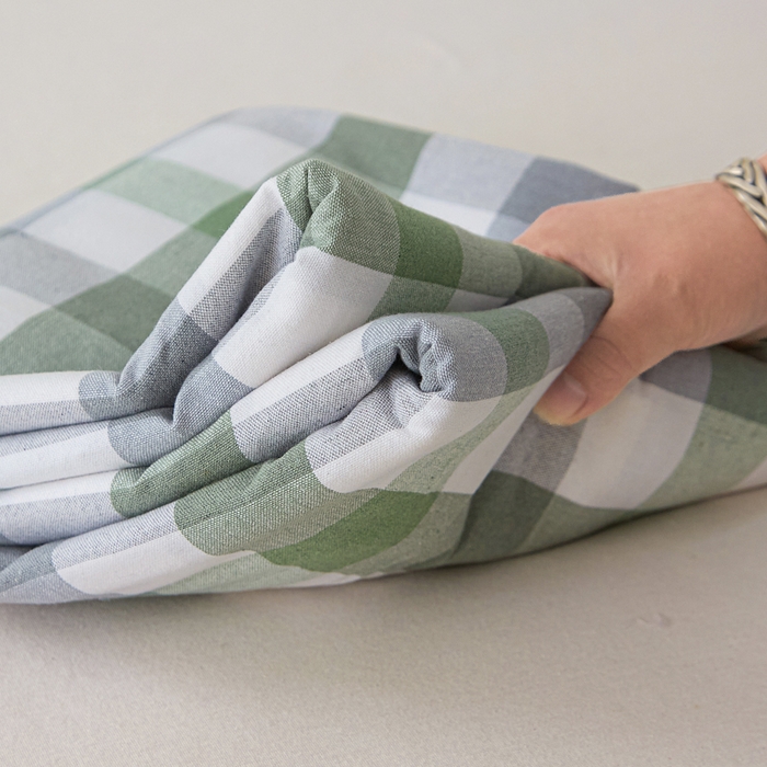 91家纺网 家纺一手货源 找家纺 首爱家纺 2025新款色织老粗布床单老粗布凉席三件套 森眸