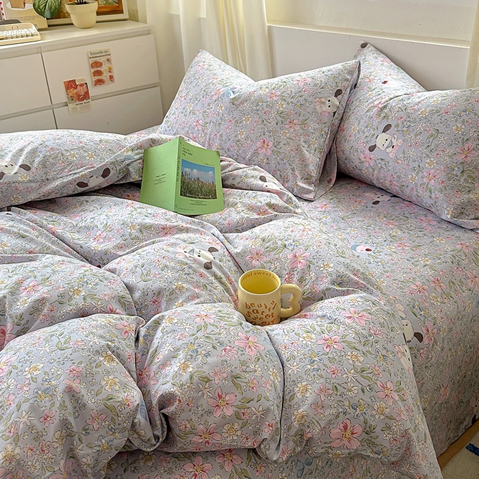 91家纺网 家纺一手货源 找家纺 田野2025新款13372全A全棉四件套 屋顶花园