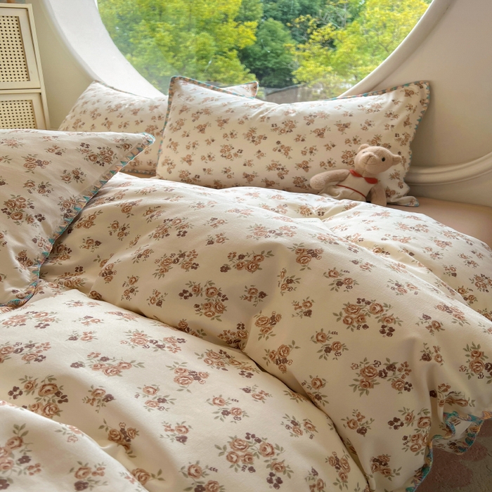 91家纺网 家纺一手货源 找家纺 葡萄家 2025爆款高克重彩色三角针A类针织双层纱四件套 提供买家秀 弥拉