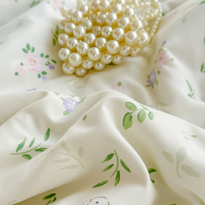 91家纺网 家纺一手货源 找家纺 慕尚家纺 2025新款水洗棉花边工艺羽丝棉卡通系列夏被 花朵兔