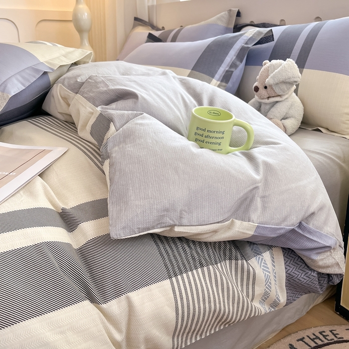 91家纺网 家纺一手货源 找家纺 大吉 2025新款100全棉纯棉喷气小清新被套四件套纯棉三件套床笠四件套单被套单枕套 卡迪