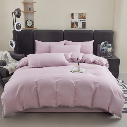 雅萱家纺 2025新款40S斜纹13372全棉纯色四件套 40S绝绝紫