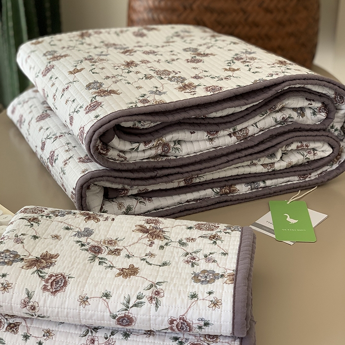 91家纺网 家纺一手货源 找家纺 汇庭 2025新款全棉床盖三件套-实拍 纳亚紫