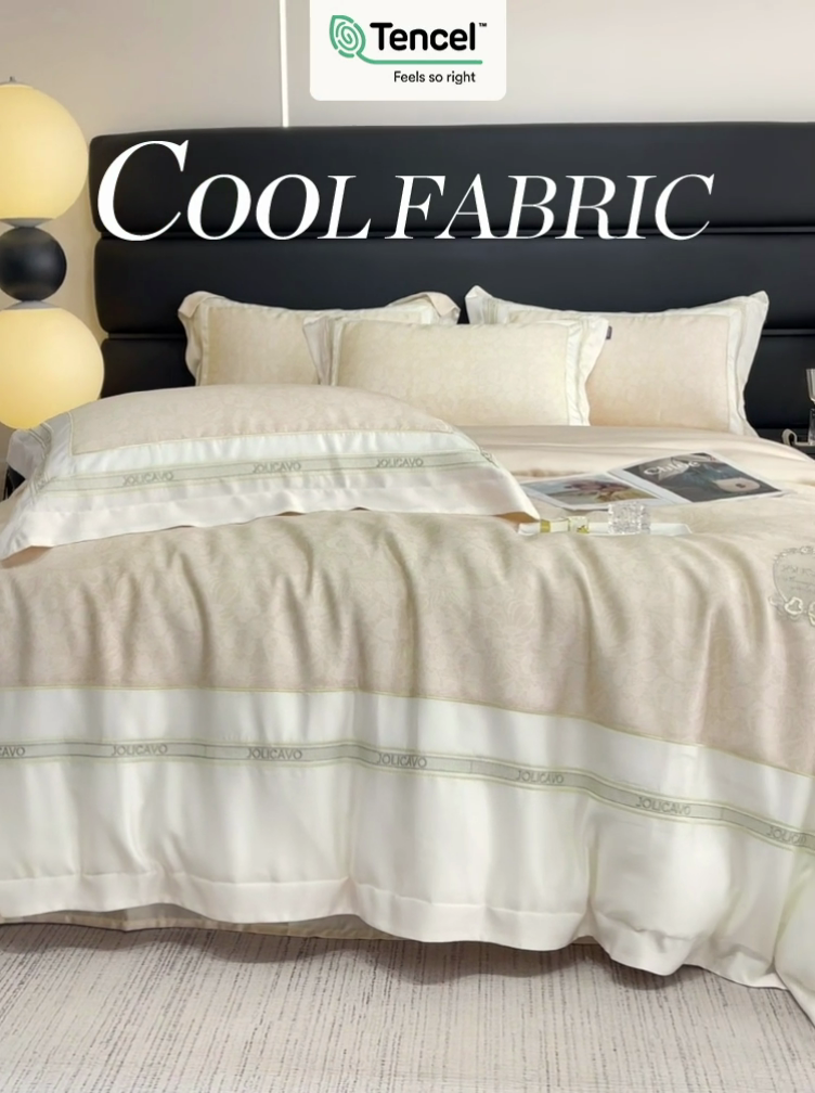 91家纺网 家纺一手货源 找家纺 高端轻奢A类母婴级兰精天丝全工艺刺绣四件套高端真丝夏季丝滑裸睡床上用品  维曼-香颂黄