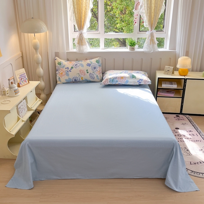 91家纺网 家纺一手货源 找家纺 大吉 2025新款100全棉纯棉喷气小清新被套四件套纯棉三件套床笠四件套单被套单枕套 山茶花开