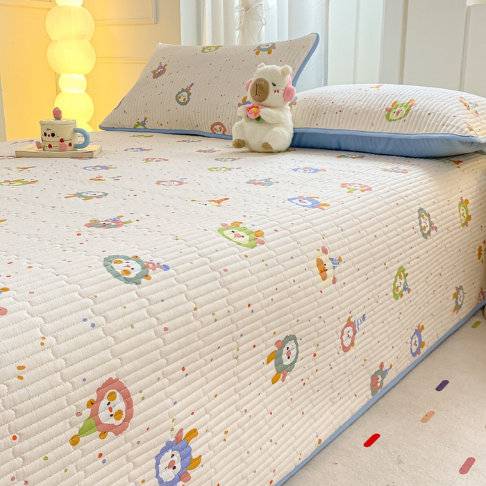 91家纺网 家纺一手货源 找家纺 顺顺家纺 2025新款全棉卡通夹棉床盖 小可爱