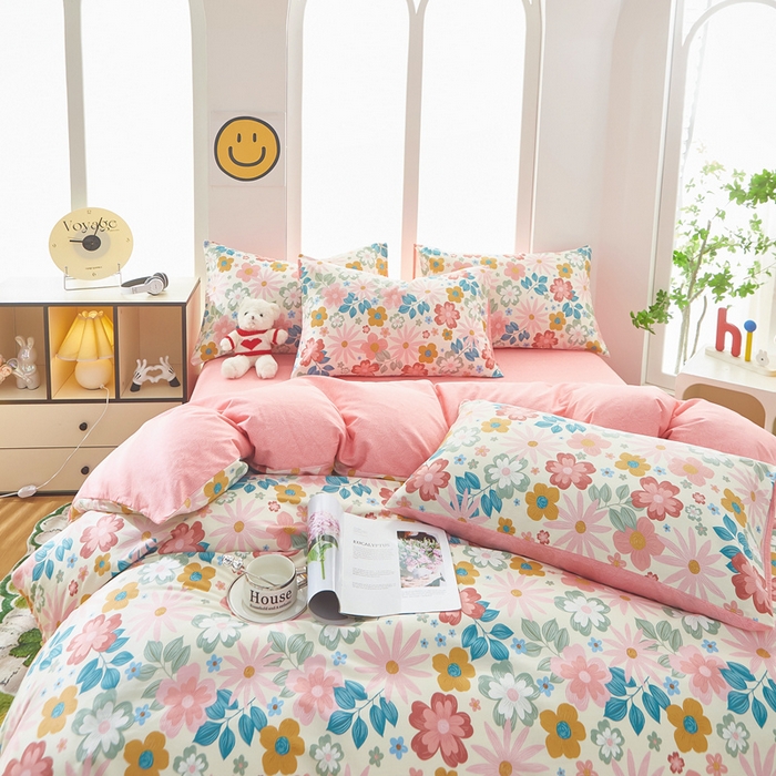 91家纺网 家纺一手货源 找家纺 黛妮雅 2025新款AB版全棉印花单被套床单枕套 米兰春天