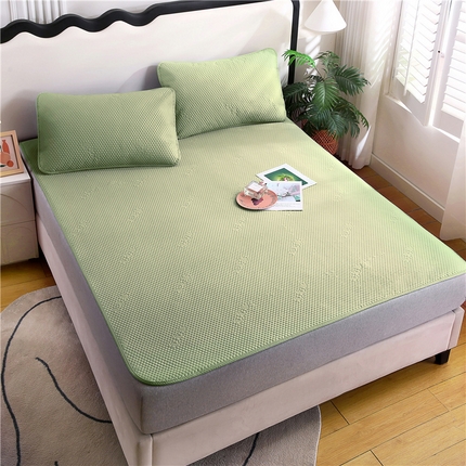 2025新款3D凉豆豆凉感席子圆角床席款凉席三件套 凉豆豆-抹茶绿