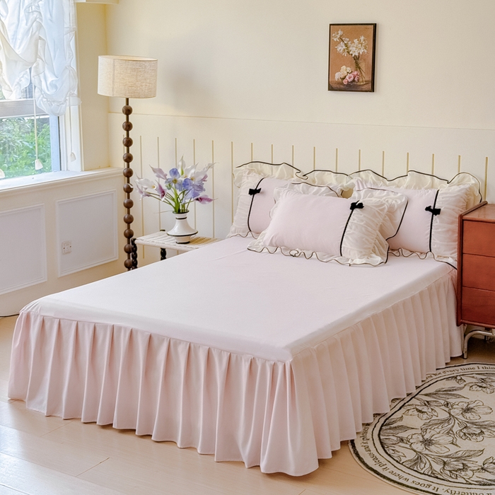 91家纺网 家纺一手货源 找家纺 狂想家（床边故事）2025赛琳法式高定四件套 赛琳茶花粉