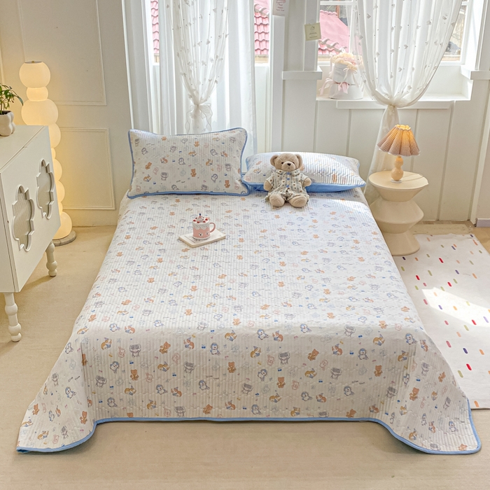 91家纺网 家纺一手货源 找家纺 顺顺家纺 2025新款全棉卡通夹棉床盖 萌宠大会