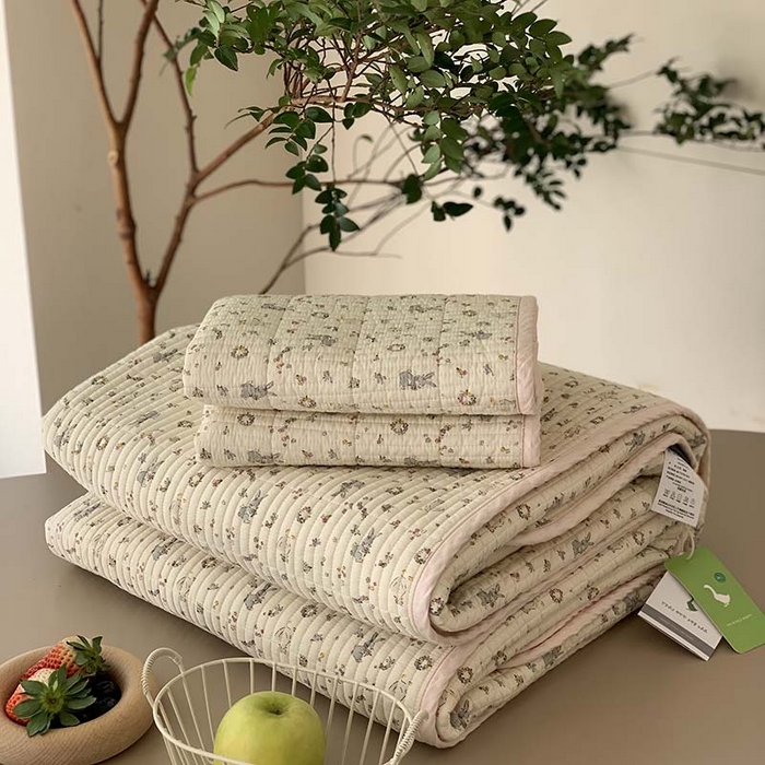 91家纺网 家纺一手货源 找家纺 汇庭 2025新款蔓莎床盖三件套系列-实拍 伽百莉