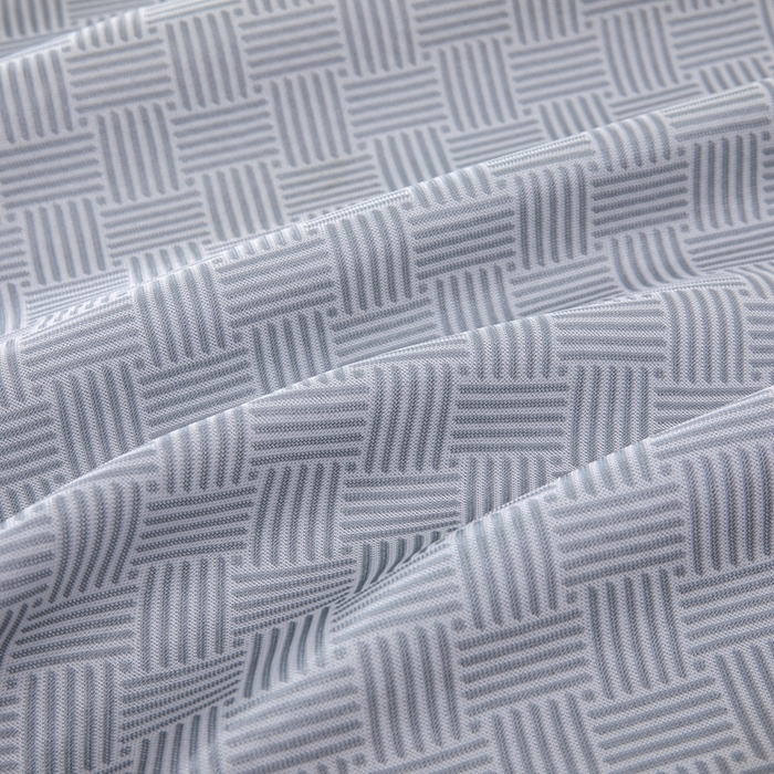 91家纺网 家纺一手货源 找家纺 凌云家纺  2025新款提花凉感冰丝席床笠款三明治凉席三件套 菱格-灰