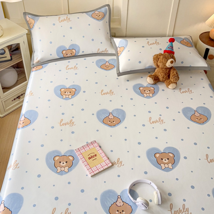 91家纺网 家纺一手货源 找家纺 （总）富馨莱 2025新款床笠款冰藤印花凉席A类抗菌冰丝席支持定制尺寸