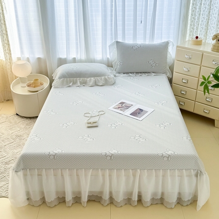 91家纺网 家纺一手货源 找家纺 （总）伊人坊 2025新款A类冰块熊豆豆凉席床裙款