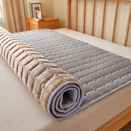 花言狐语 2025新款双面可用抑菌冰丝床褥爬爬垫-大床图 绅士灰