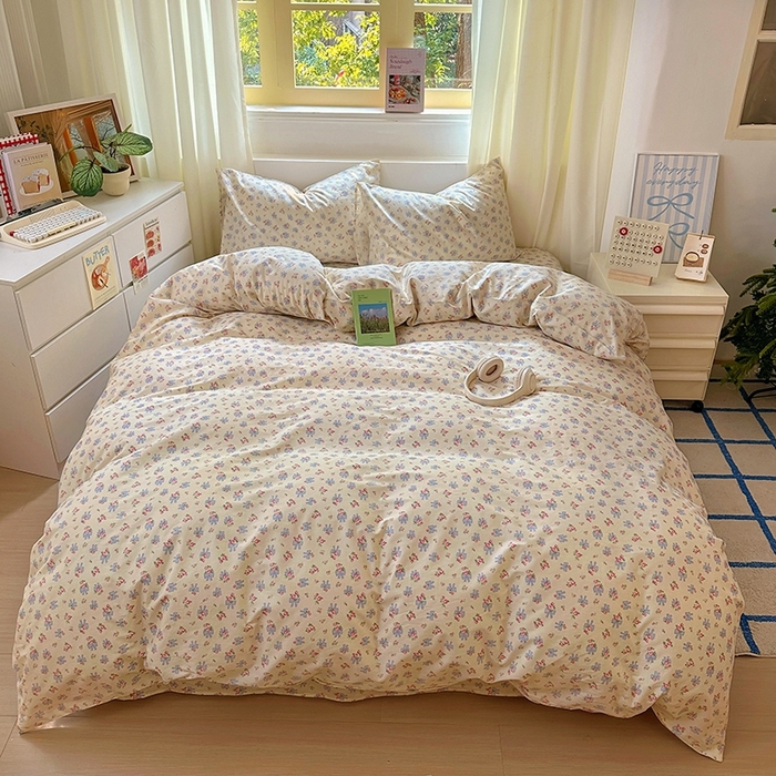 91家纺网 家纺一手货源 找家纺 田野2025新款13372全A全棉四件套 贝拉