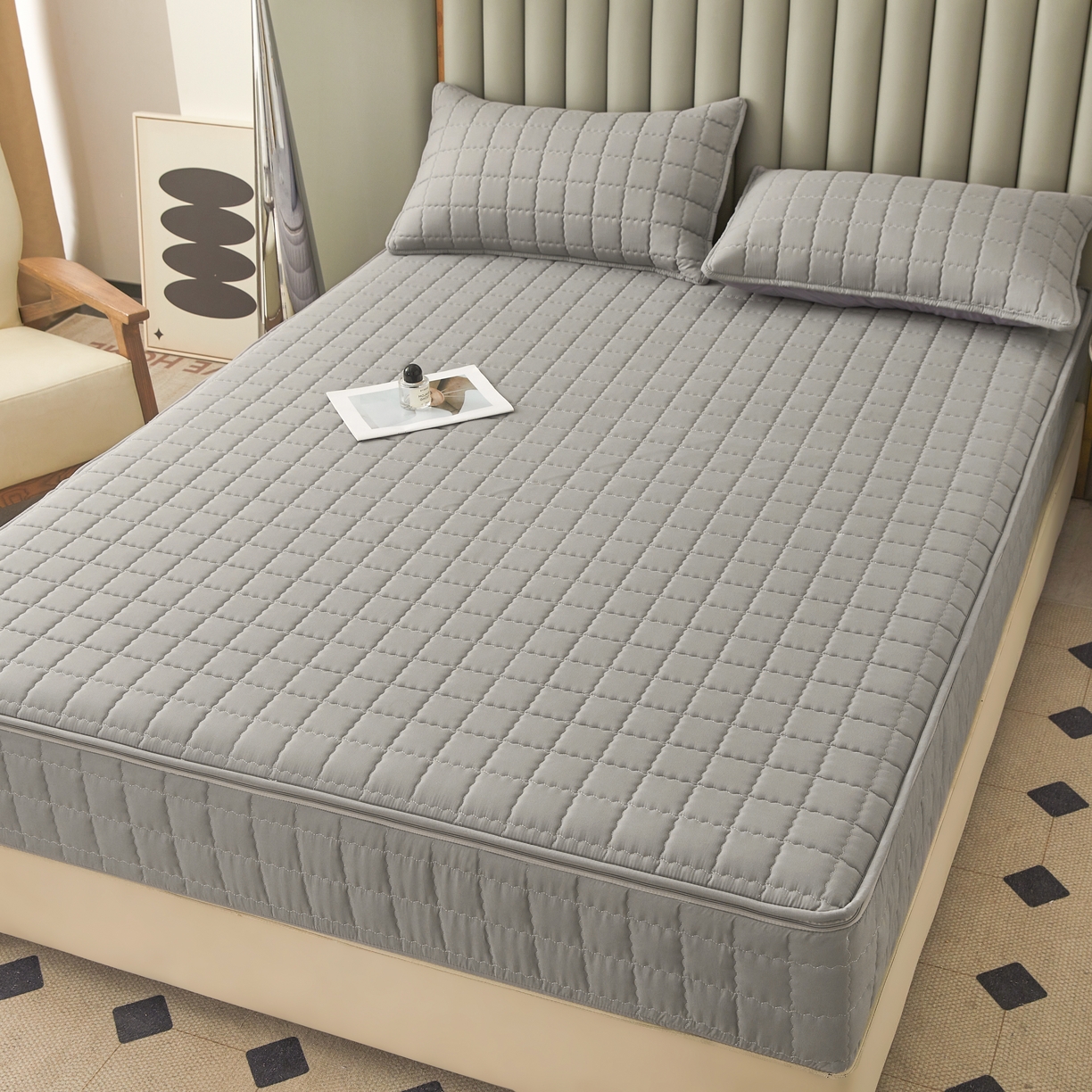 91家纺网 家纺一手货源 找家纺 （总）欧邦 2025新款可拆卸六面全包夹棉床笠