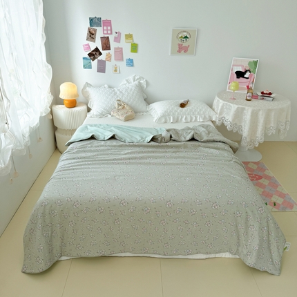 91家纺网 家纺一手货源 找家纺 云锦家居  2025新款A类牛奶针织棉夏凉被被子被芯 花间