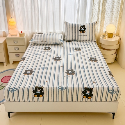 91家纺网 家纺一手货源 找家纺 （总）莎臣豹加厚磨毛植物羊绒床笠三件套学生宿舍单品床笠床垫保护套罩