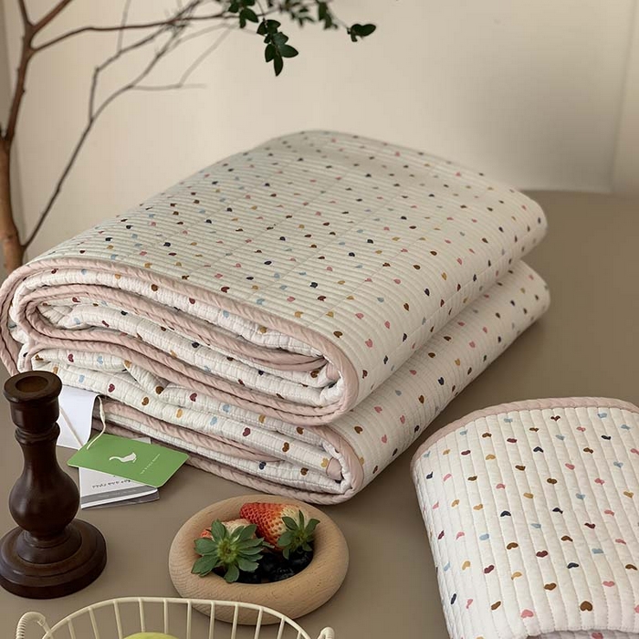 91家纺网 家纺一手货源 找家纺 汇庭 2025新款蔓莎床盖三件套系列-实拍 彩色心情